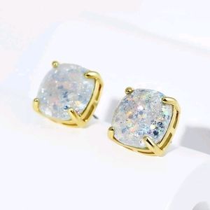 ♣️🖤 Iridescent Rhinestone Square Stud Earrings | 2 Available